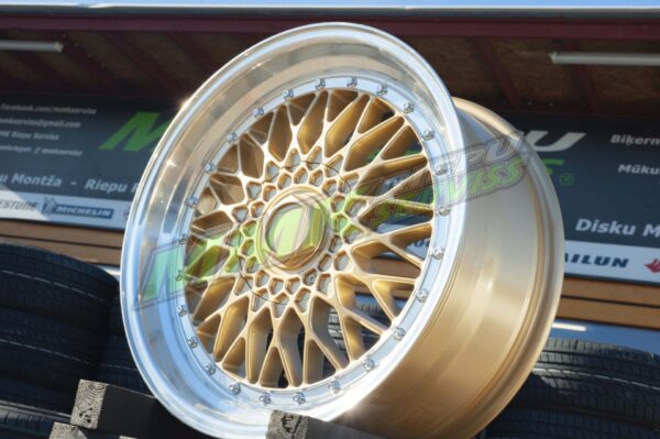 BBS RS Style Replika R15 4X100 un 4x114 (Gold)