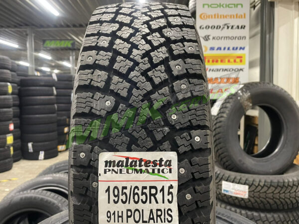 195/65R15 Malatesta Polaris 91H ar radzēm (Atjaunotas) - Ziemas riepas / Ziemas ar radzēm riepas