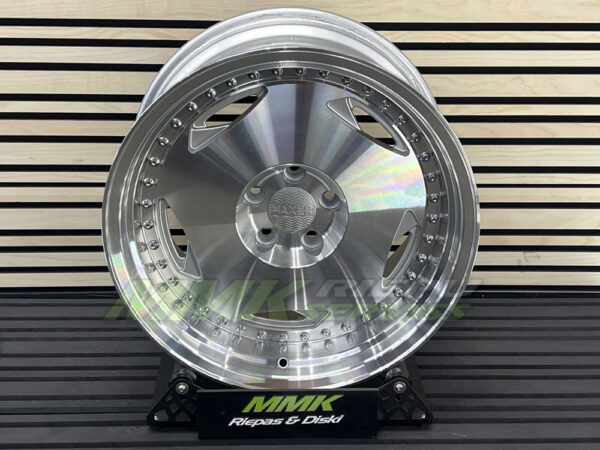 R16x9 4X100 ET 20 73.1 HX029 MSPL (Polished Silver+Polished Lip) - Aluminija A riepas