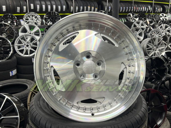 R16x9 4X100 ET 20 73.1 HX029 MSPL (Polished Silver+Polished Lip) - Aluminija A riepas