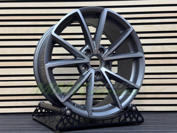 R17X7.5 5X112 ET42 66.5 BK703 Grey Polished Half Matt (MGHM) - Aluminija A riepas