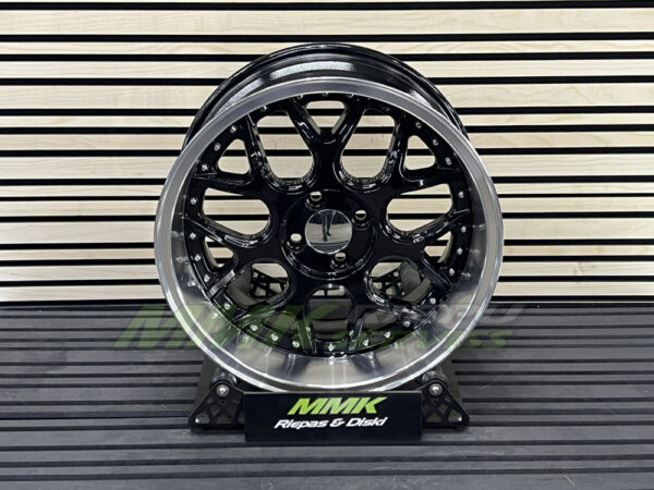 R17x8.5 4X100 ET 20 60.1 FR762 BLPL (Black+Polished Lip) - Aluminija A riepas