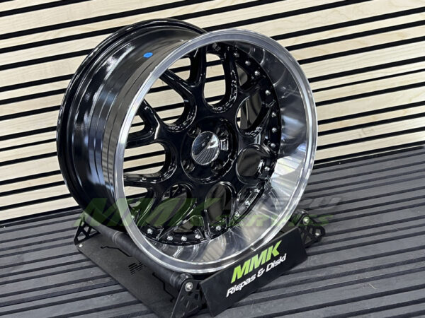 R17x8.5 4X100 ET 20 60.1 FR762 BLPL (Black+Polished Lip) - Aluminija A riepas