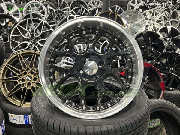 R17x8.5 4X100 ET 20 60.1 FR762 BLPL (Black+Polished Lip) - Aluminija A riepas