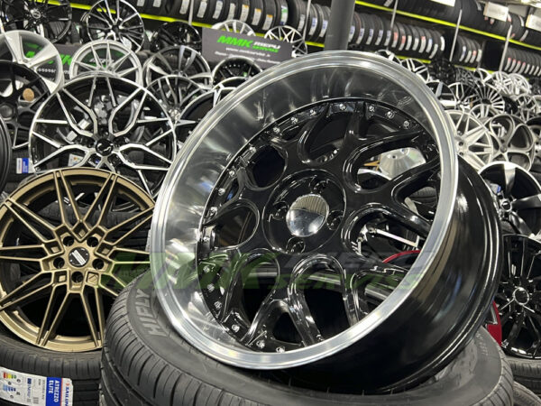 R17x8.5 4X100 ET 20 60.1 FR762 BLPL (Black+Polished Lip) - Aluminija A riepas
