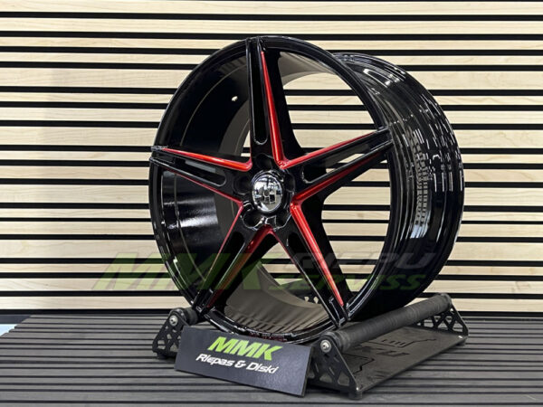 R18x8.5 5X100 ET 32 73.1 B1455 SBR (Black Polished+Red Line) - Aluminija A riepas