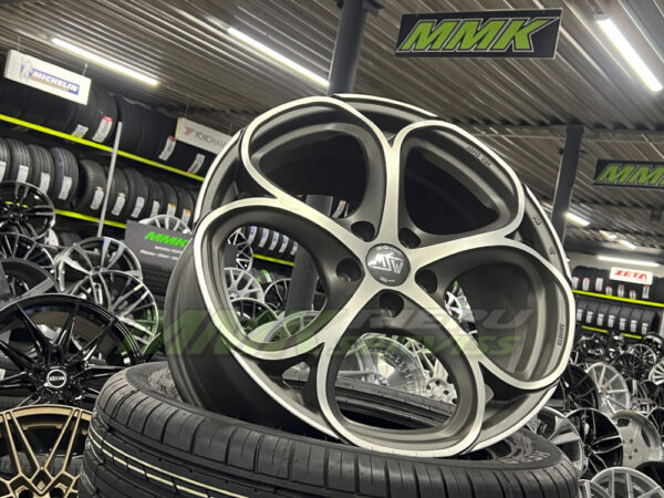 R18X8 5X112 ET 42 57.1 MSW82 GUNMETAL+POLISHED - Aluminija A riepas