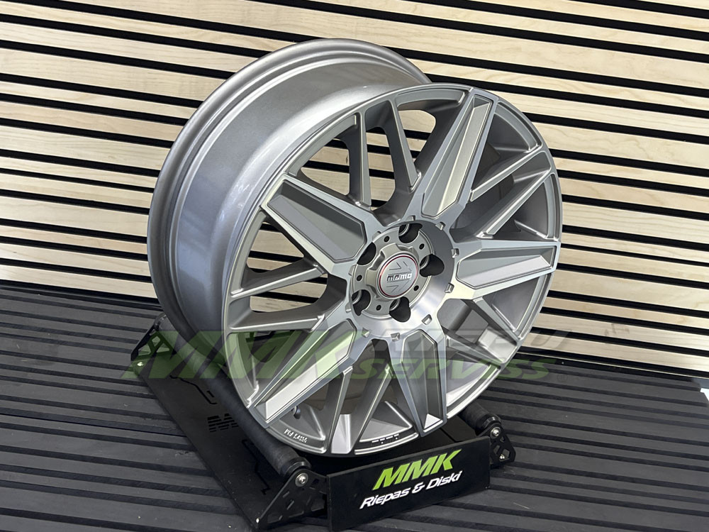 R18X8 5X112 ET42 72.3 MOMO evoluzione Silver+Polished • MMK Riepas