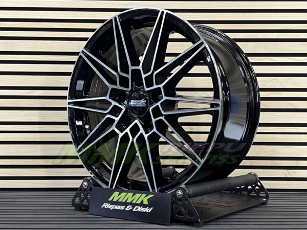 R18X8 5X120 ET 34 72.6 FONDMETAL THOE GLOSSY BLACK MACHINED - Aluminija A riepas