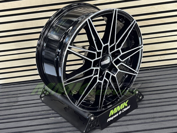 R18X8 5X120 ET 34 72.6 FONDMETAL THOE GLOSSY BLACK MACHINED - Aluminija A riepas