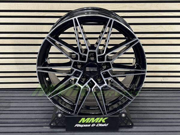 R18X8 5X120 ET 34 72.6 FONDMETAL THOE GLOSSY BLACK MACHINED - Aluminija A riepas