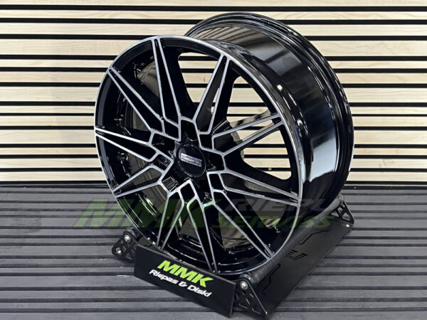 R18X8 5X120 ET 34 72.6 FONDMETAL THOE GLOSSY BLACK MACHINED - Aluminija A riepas
