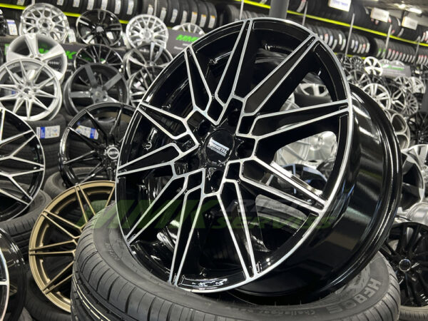 R18X8 5X120 ET 34 72.6 FONDMETAL THOE GLOSSY BLACK MACHINED - Aluminija A riepas
