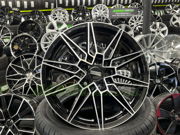 R18X8 5X120 ET 34 72.6 FONDMETAL THOE GLOSSY BLACK MACHINED - Aluminija A riepas