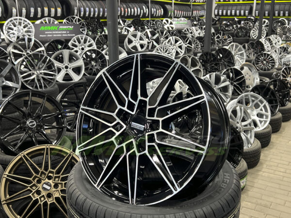 R18X8 5X120 ET 34 72.6 FONDMETAL THOE GLOSSY BLACK MACHINED - Aluminija A riepas