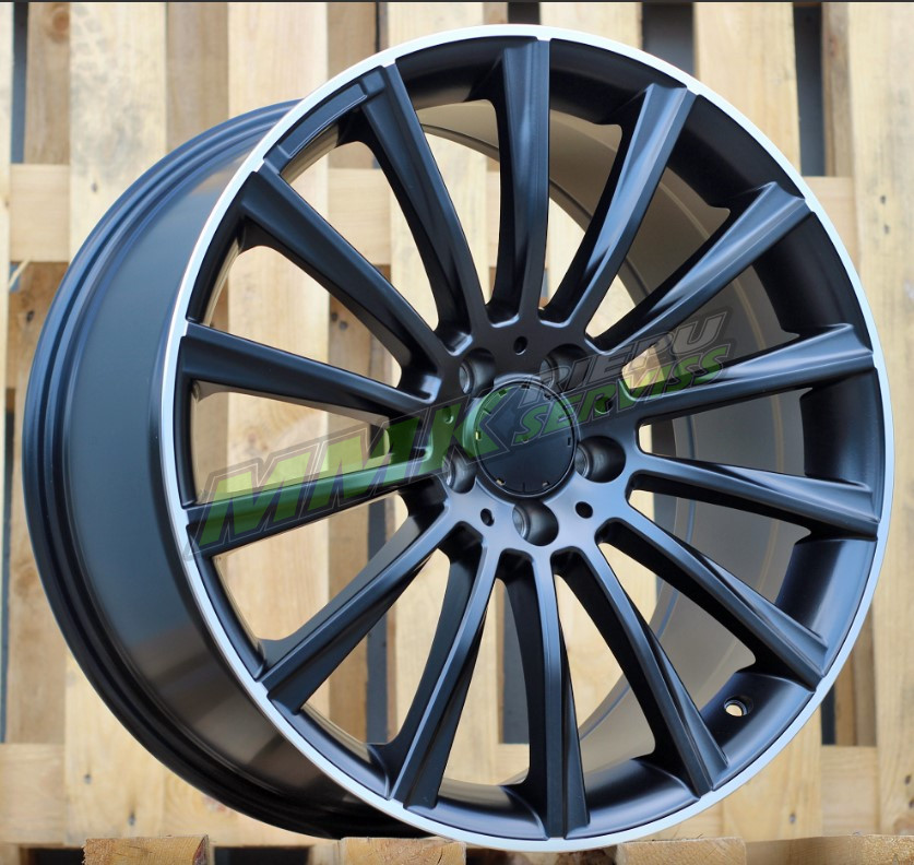 R19x8 5X112 ET 43 66.6 B1048 (IND0236/1241) BLPL (Black+Polished Lip) MER - Aluminija A riepas