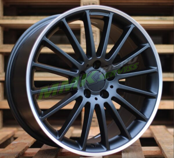 R19x8 5X112 ET 45 66.6 A1020 BLHMPL (Black Half Matt+Polished Lip) MER - Aluminija A riepas