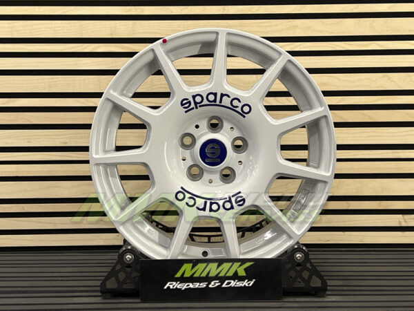 R16X7 5X100 ET 35 68.0 Sparco Terra White Blue Lettering - Aluminija A riepas