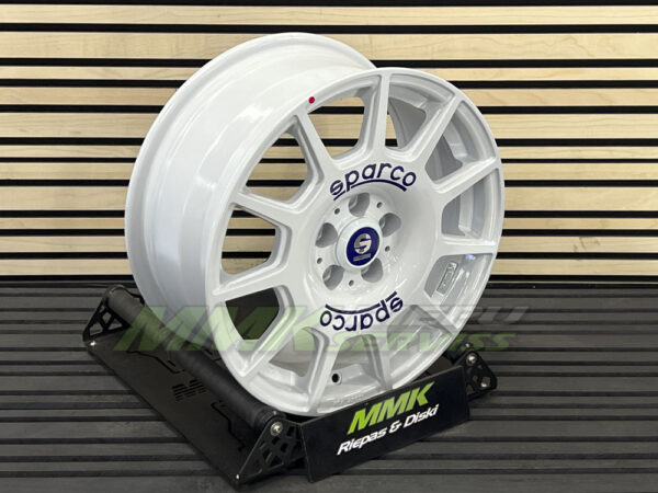 R16X7 5X100 ET 35 68.0 Sparco Terra White Blue Lettering - Aluminija A riepas