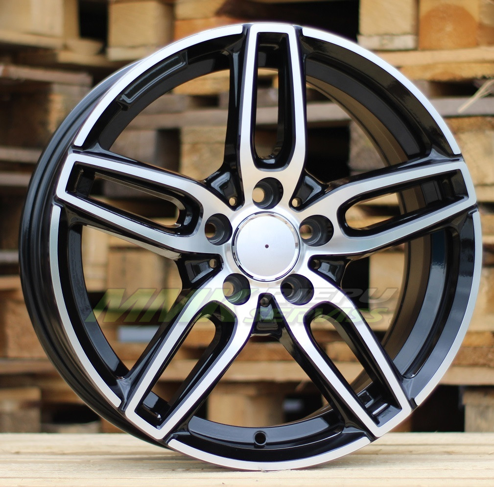 R17X7.5 5X112 ET45 66.6 B5434 Black Polished (MB) MER - Aluminija A riepas
