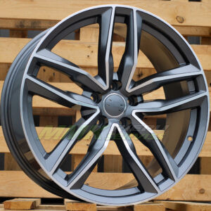 R18X8 5X112 ET39 66.5 BK690 (BY1126) Grey Polished (MG) AUD - Aluminija A riepas