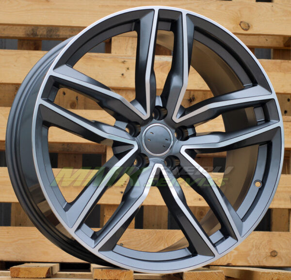 R18X8 5X112 ET39 66.5 BK690 (BY1126) Grey Polished (MG) AUD - Aluminija A riepas