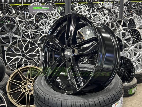 R19X8 5X108 ET 45 63.4 fondmetal hexis BLACK - Aluminija A riepas