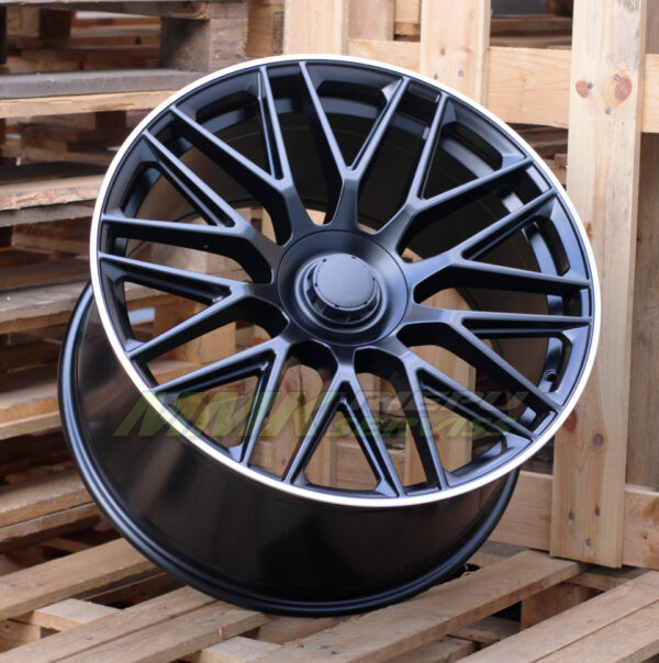 R22X10 5X112 ET45 66.6 B1766 Black Half Matt+Polished Lip (BLHMPL) MER - Aluminija A riepas