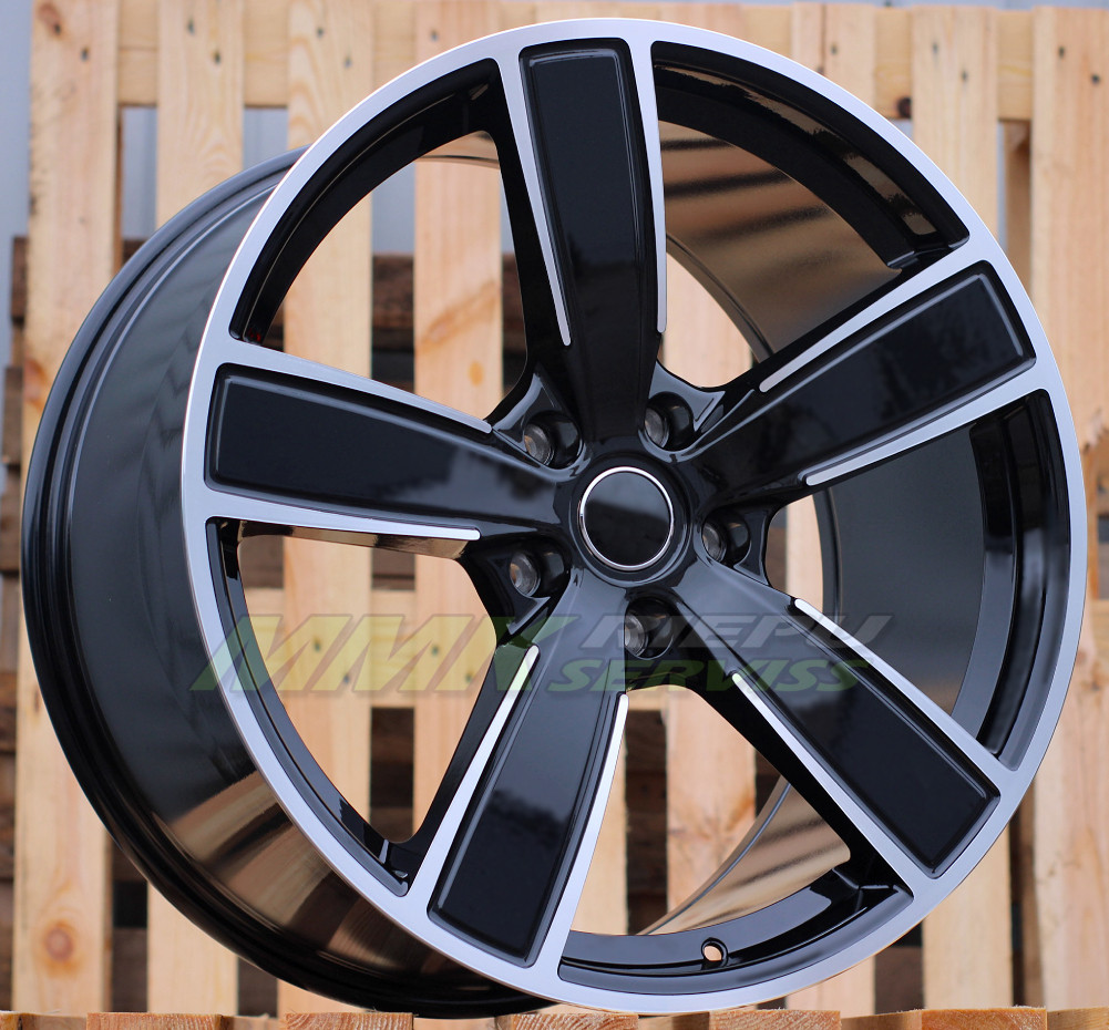 R21X9.5 5X130 ET46 71.6 H5082 Black Polished (MB) PORSCHE - Aluminija A riepas