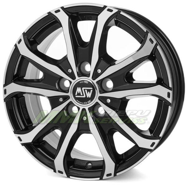 R17X7.5 5X120 ET53 65.1 MSW 48 Van Gloss Black Full Polished - Aluminija A riepas