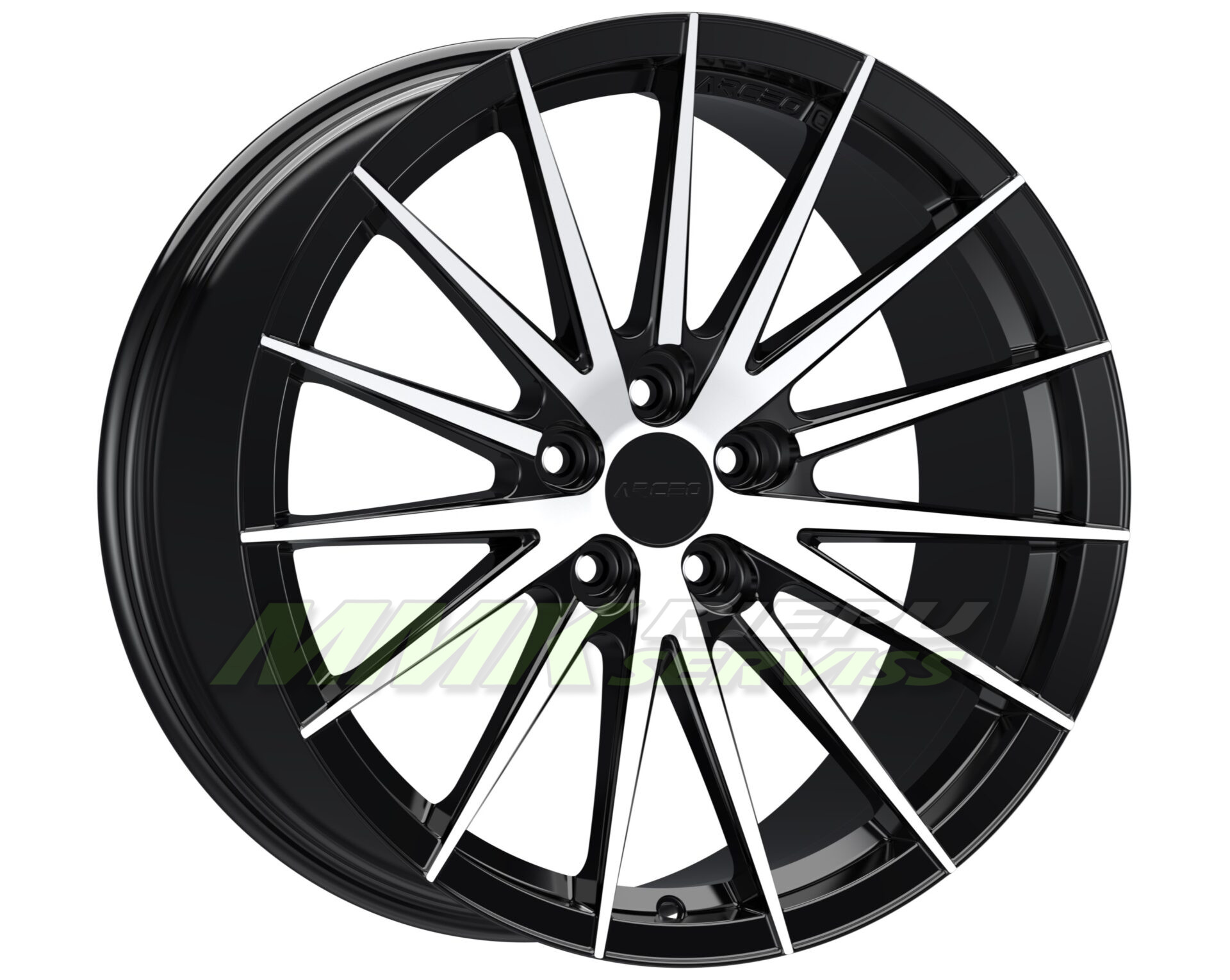 R18X8 5X112 ET35 73.1 ARCEO LISBON Black Diamond - Aluminija A riepas