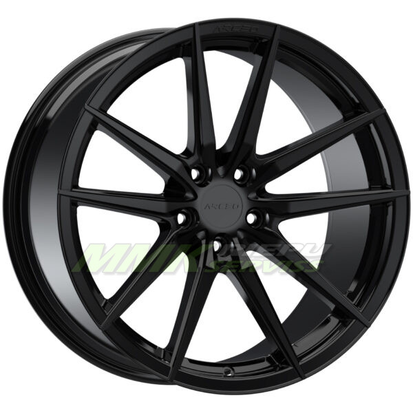 R18X8 5X114.3 ET33 73.1 ARCEO MONACO Glossy Black - Aluminija A riepas