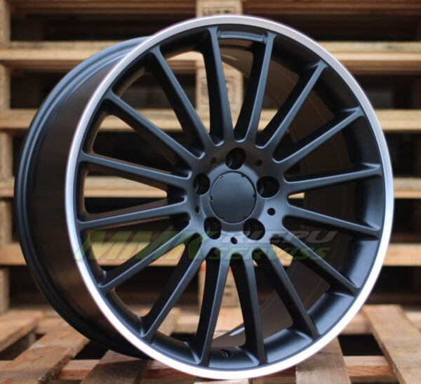 R18X9 5X112 ET50 66.6 A1020 (SSA05) Black Half Matt+Polished Lip (BLHMPL) - Aluminija A riepas