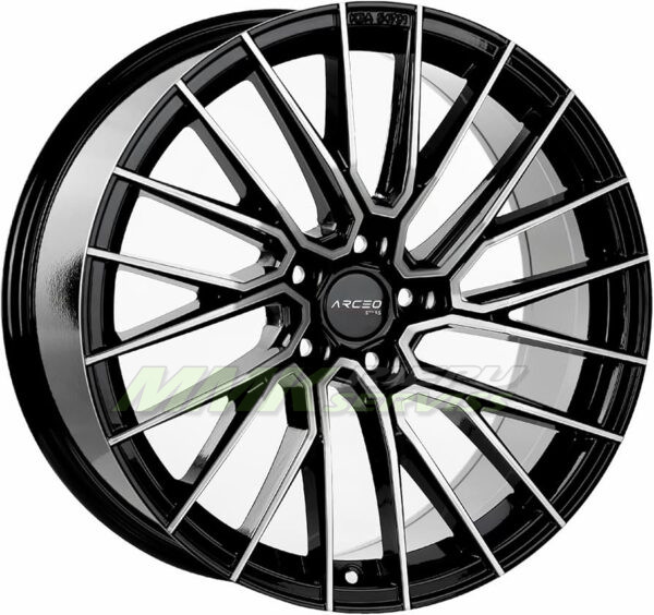 R19X8.5 5X108 ET45 73.1 ARCEO ASW02 (TUV) Black Diamond - Aluminija A riepas