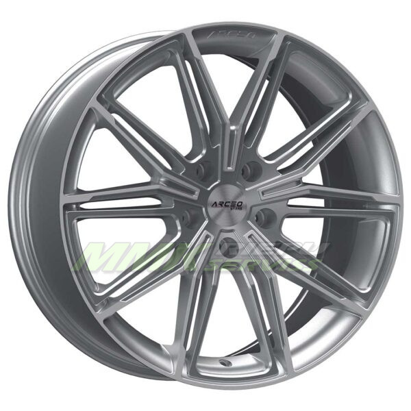 R19X9.0 5X120 ET42 72.6 ARCEO ASW05 Silver Diamond - Aluminija A riepas