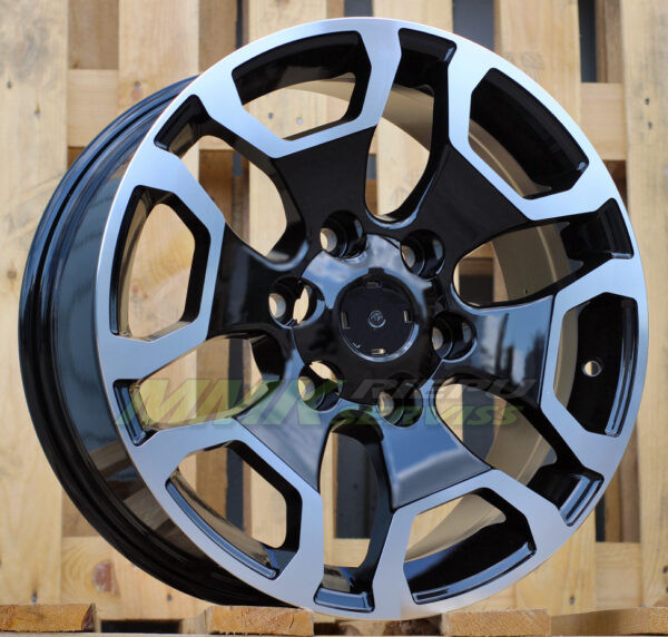 R17X7.5 6X139.7 ET25 106.1 A6216 (BYD1841) Black Polished (MB) TOYOTA - Aluminija A riepas