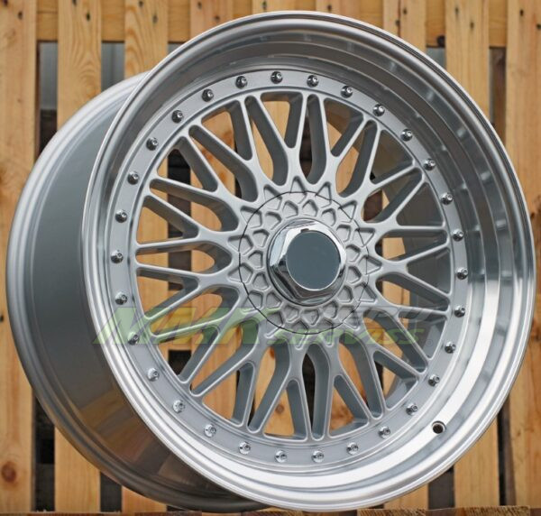 R15X8 8X100/108 ET20 73.1 BY479 (LU247) Silver+Polished Lip (SP) BBS Style - Aluminija A riepas