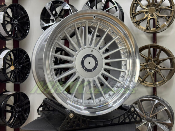 R18X8.5 5X120 ET20 74.1 B1803 Silver+Polished Lip (SP) - Aluminija A riepas