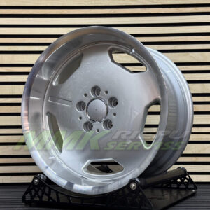 R17X8 5X112 ET33 66.6 BK632 Silver+Polished Lip (SP) - Aluminija A riepas