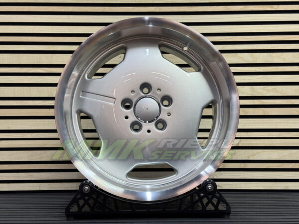 R17X9 5X112 ET30 66.6 BK632 Silver+Polished Lip (SP) - Aluminija A riepas