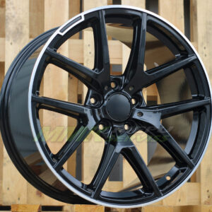 R20X10 5X130 ET35 84.1 A8221 Black+Polished Lip (BLPL) - Aluminija A riepas