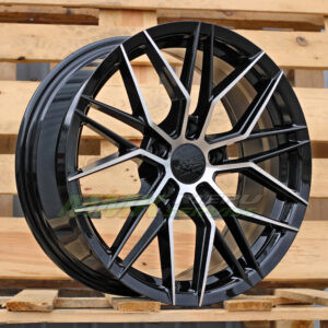 R17X7.5 5X108 ET40 67.1 HX035 (FBX005) Black Polished (MB) HAXER HYBRID FORGED - Aluminija A riepas