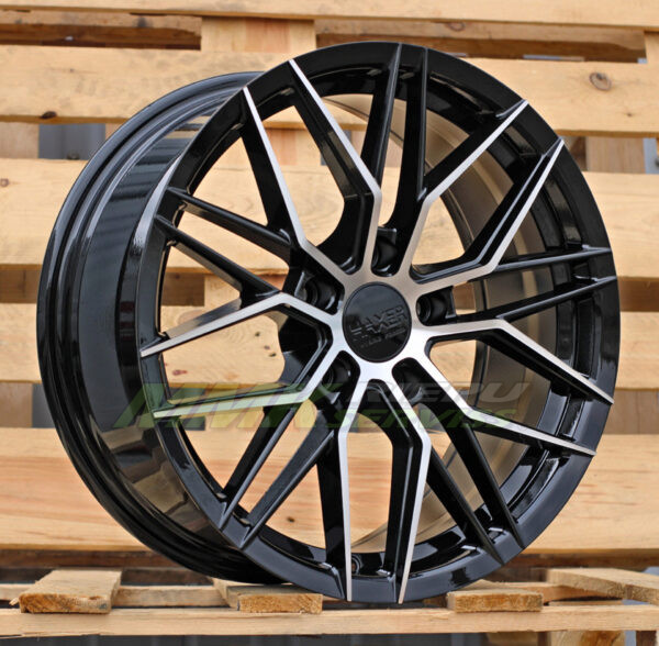 R17X7.5 5X108 ET40 67.1 HX035 (FBX005) Black Polished (MB) HAXER HYBRID FORGED - Aluminija A riepas