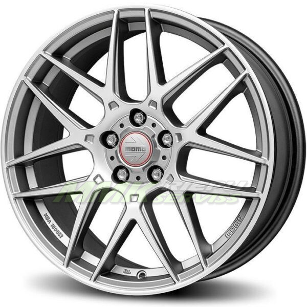 R17X7.5 5X112 ET35 79.6 Momo Competizione Titan-Silver Polished - Aluminija A riepas