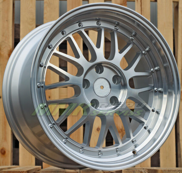 R17X8.5 5X120 ET34 72.6 A1025 Silver+Polished Lip (SP) BBS - Aluminija A riepas