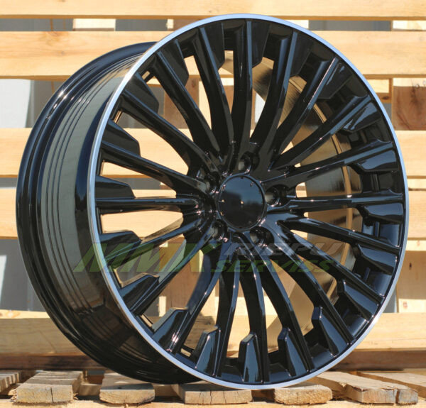 R19X9.5 5X112 ET45 66.6 FBX132 Black+Polished Lip (BLPL) MERCEDES - Aluminija A riepas