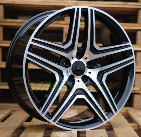 R21X10 5X112 ET46 66.6 BK206 (BY157) Black Polished (MB) MERCEDES - Aluminija A riepas