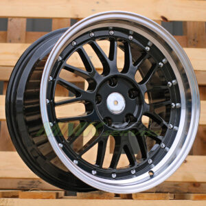 R18X8 5X120 ET35 72.6 A1025 Black+Polished Lip (BLPL) - Aluminija A riepas