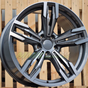 R19X9.5 5X120 ET38 72.6 BY983 Grey Polished (MG) - Aluminija A riepas