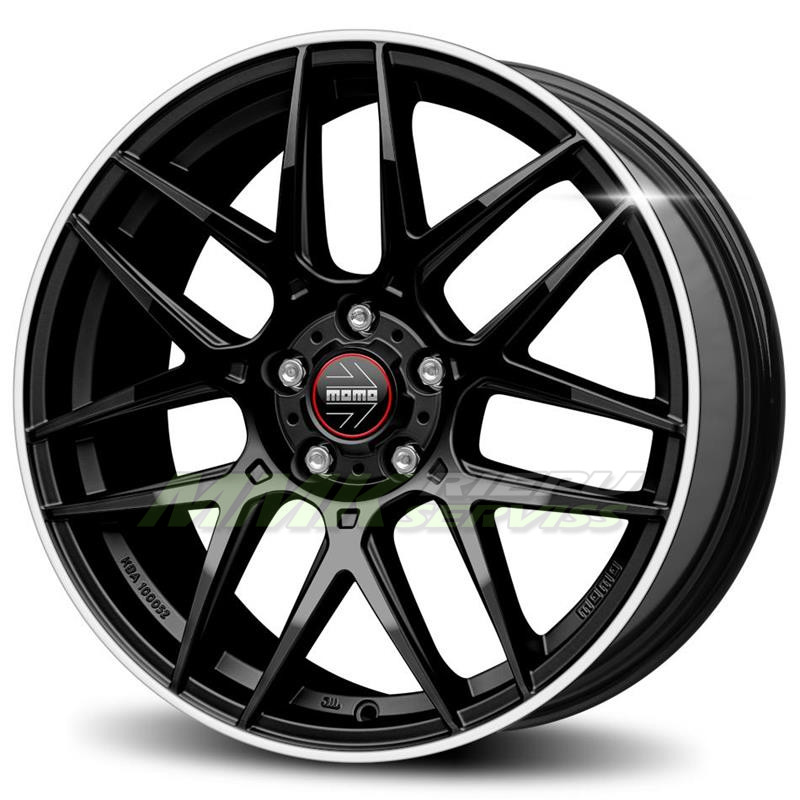 R17X7.5 5X112 ET45 72.3 Momo Competizione Glossy Black Polished Lip - Aluminija A riepas